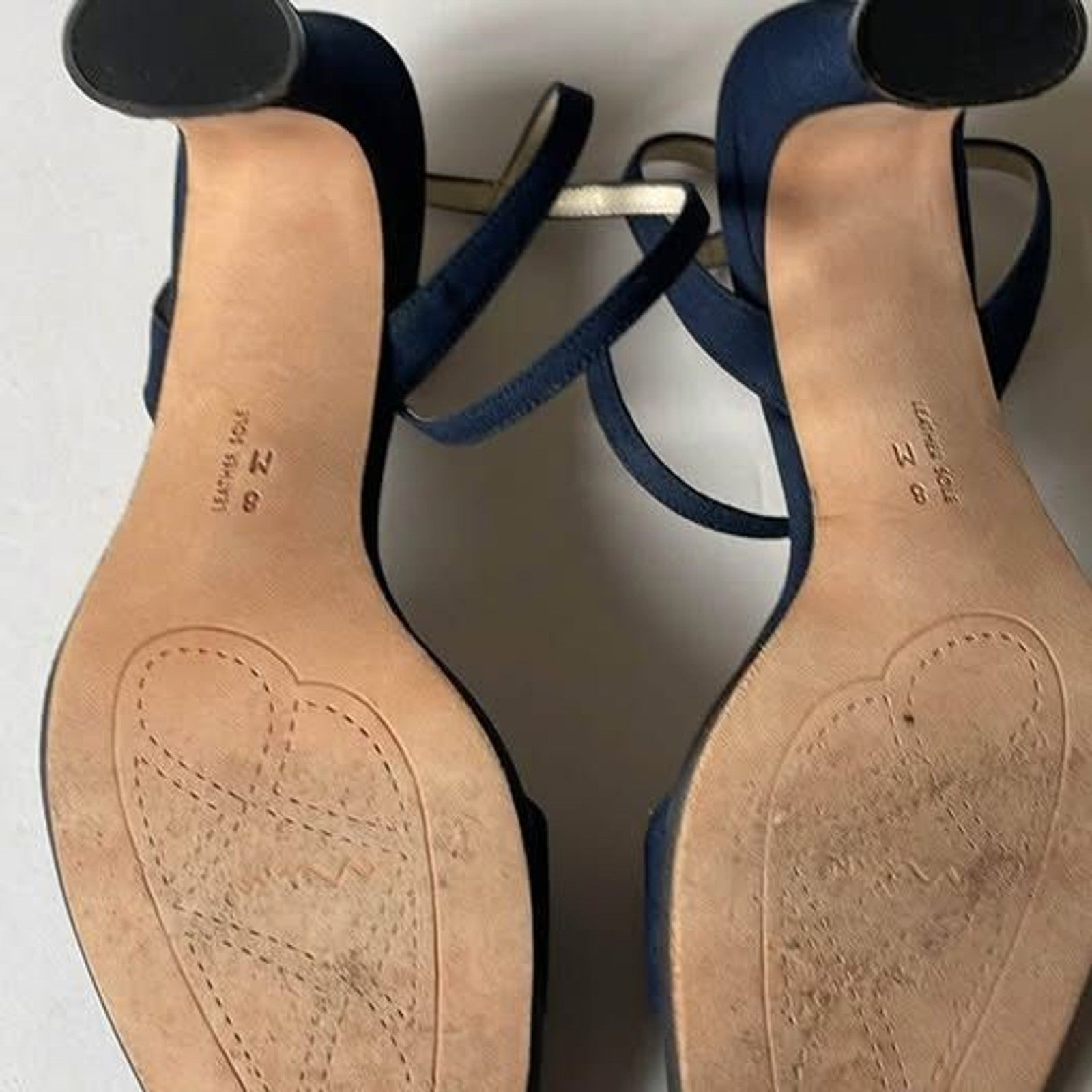 Nina Comfort Navy Blue 3.5 inch leather sandals3