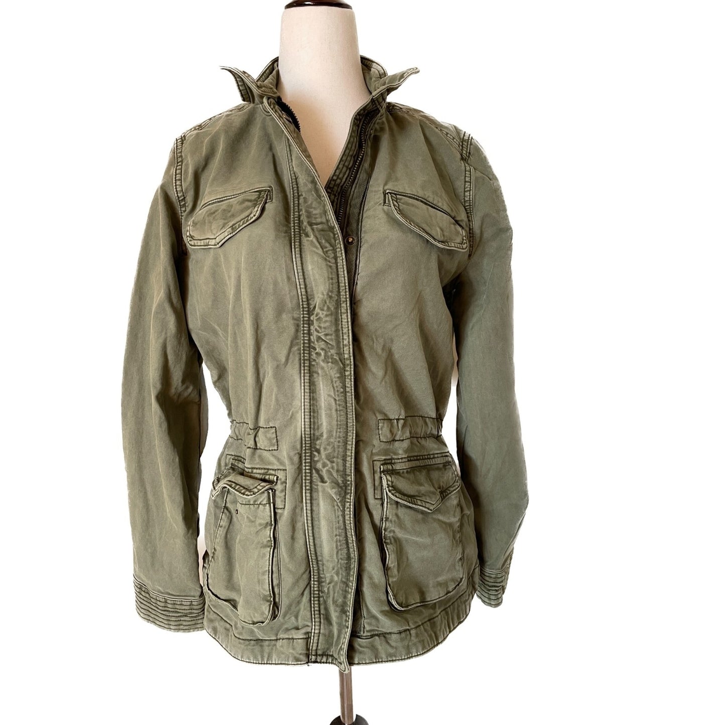 LUCKY BRAND Women's Olive Green Military Utility Jacket, Size S0
