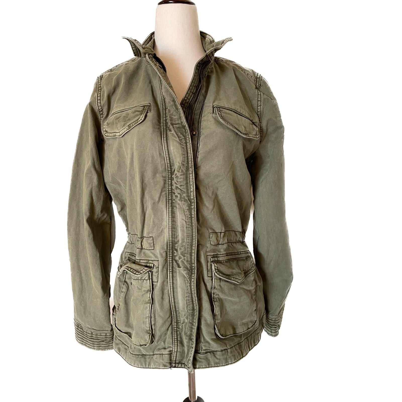 LUCKY BRAND Women's Olive Green Military Utility Jacket, Size S0