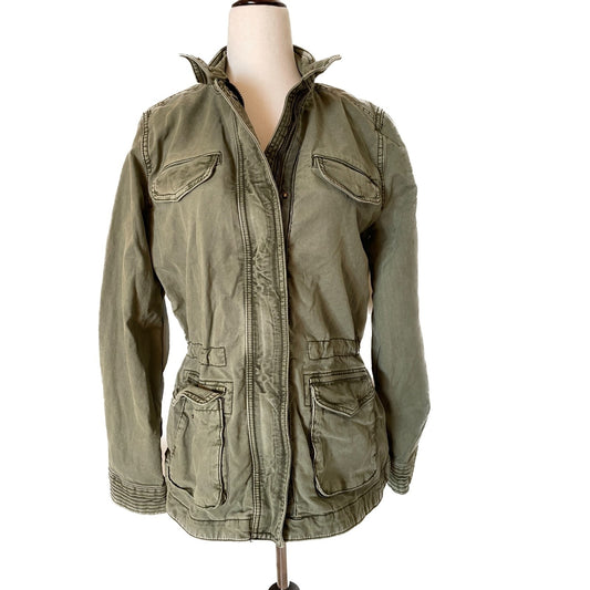 LUCKY BRAND Women's Olive Green Military Utility Jacket, Size S0