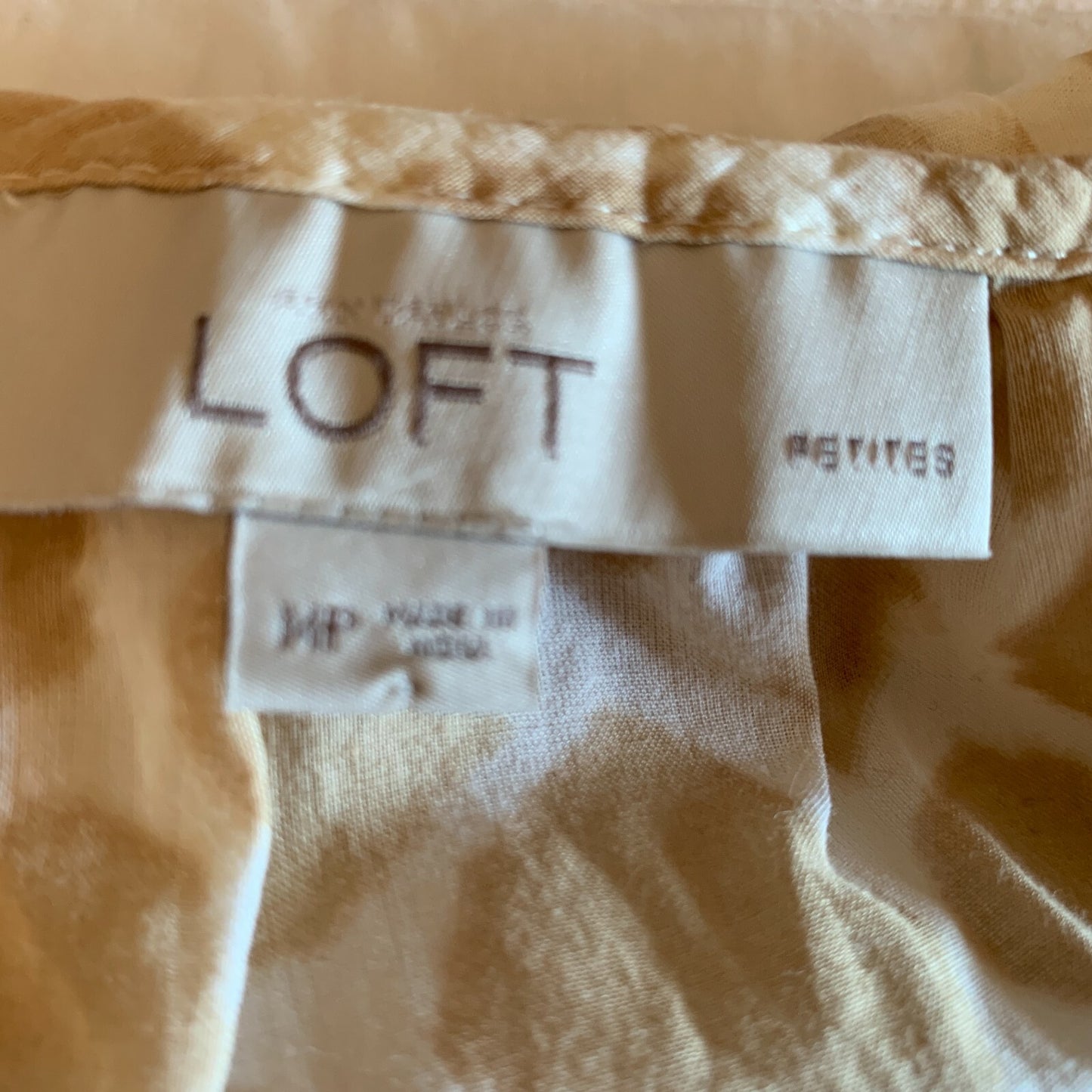LOFT 100% Cotton Tank, Tan & White Animal Print with Ruffles4