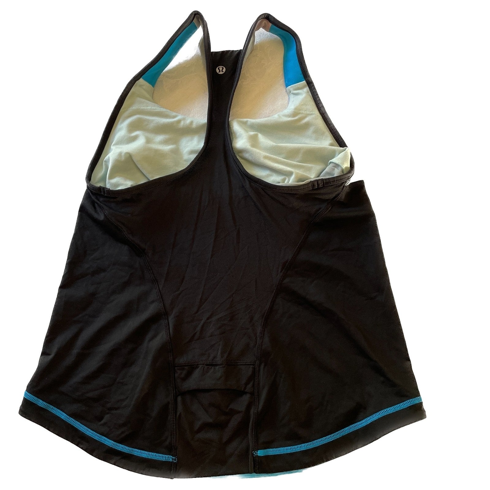 LULULEMON Blue, Aqua, Black Cardio Kick Racerback Tank Top, Size 124