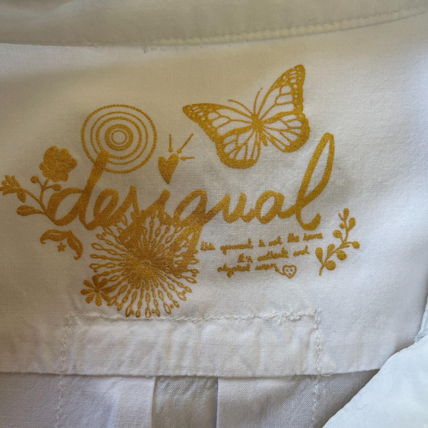 DESIGUAL New White Colorful Floral Top, Size Small8