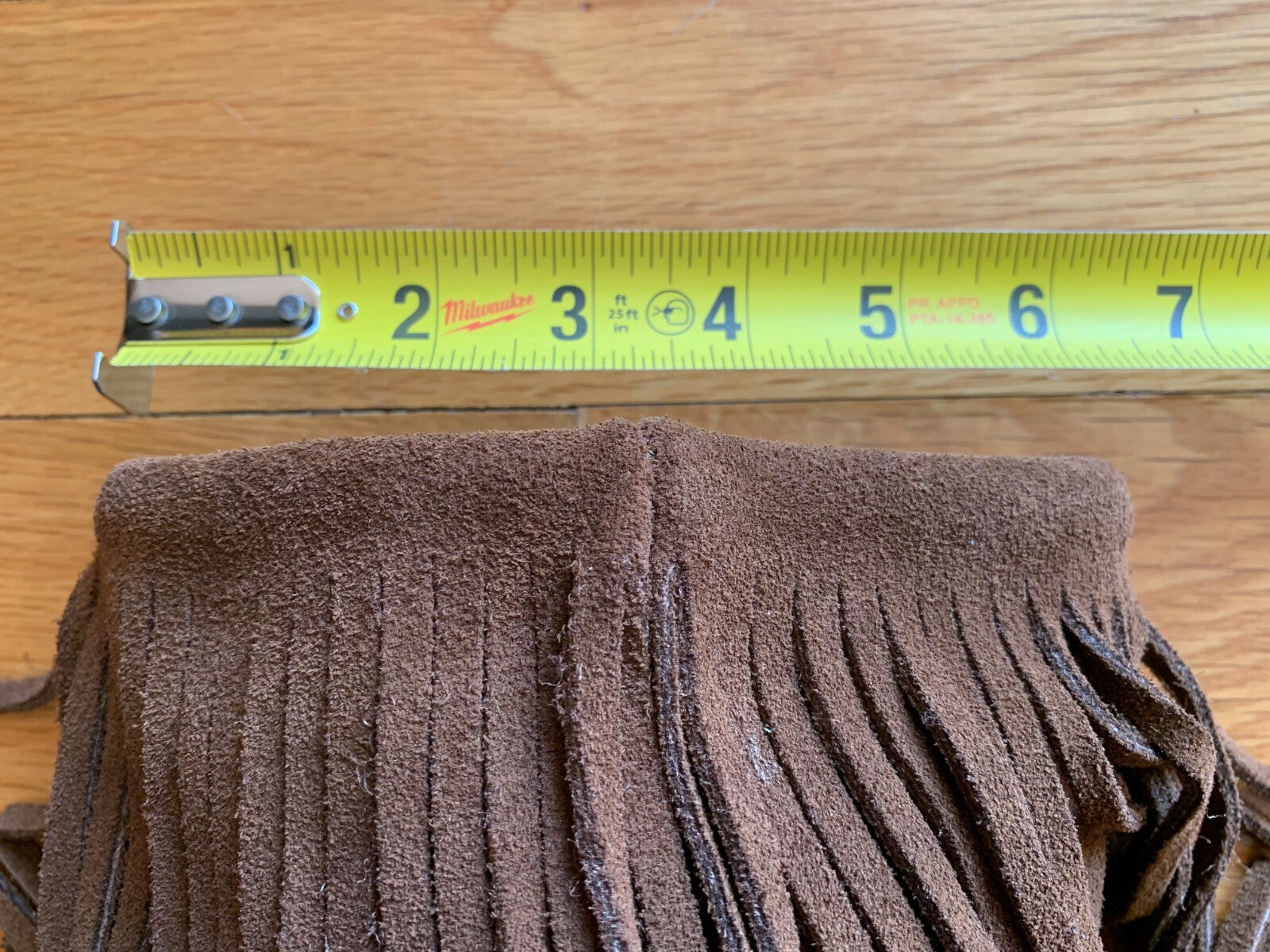 MINNETONKA Brown Suede Three Layer Fringe Boots, Size 711