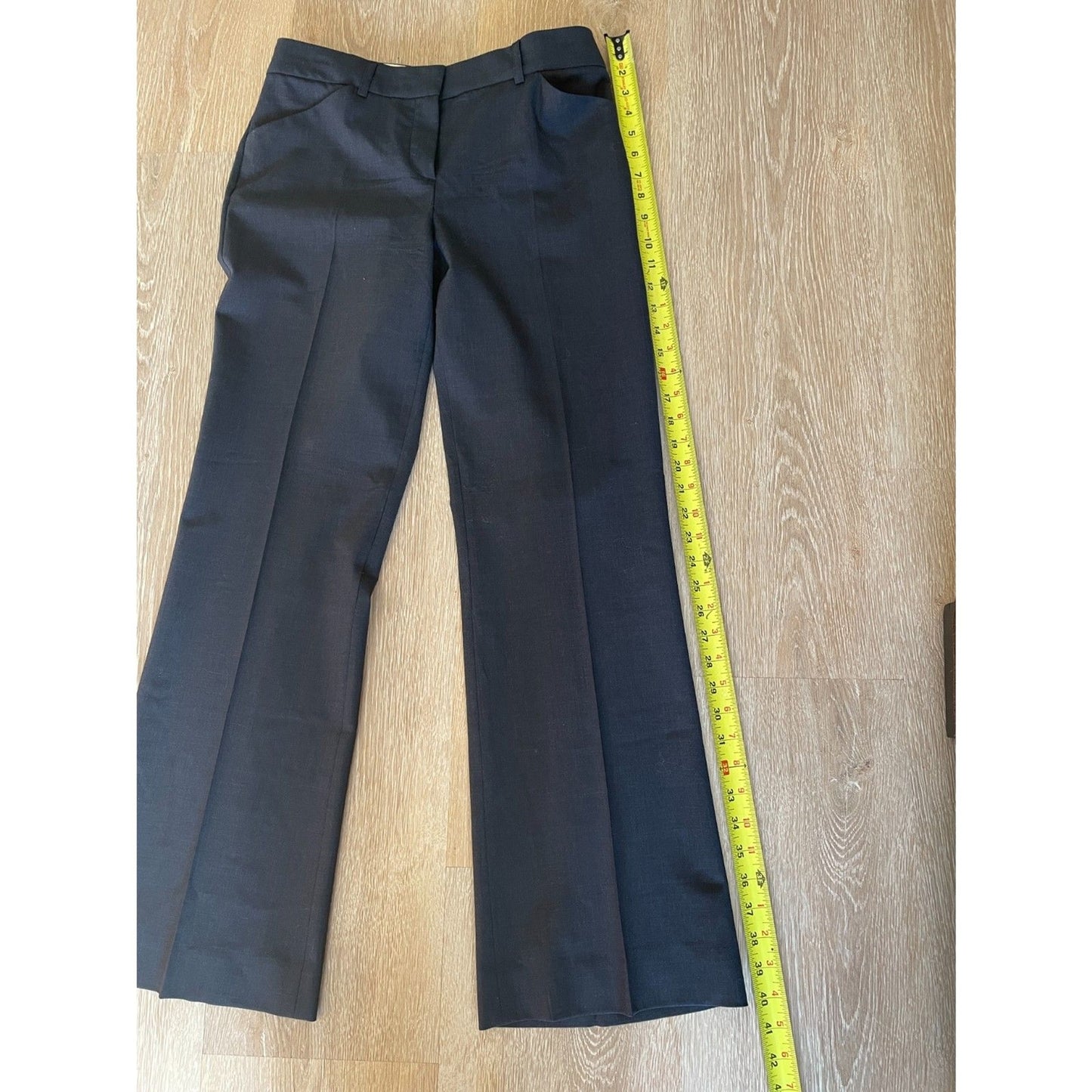 THEORY Black Wool Straight Leg Dress Pants8