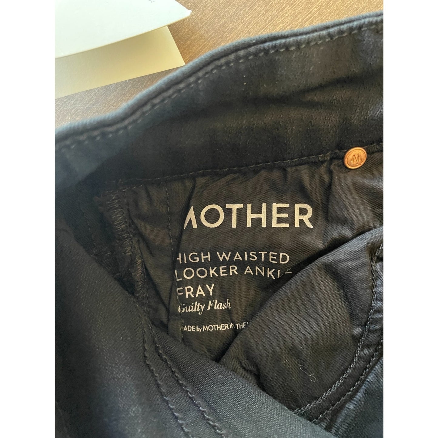 MOTHER New Black Guilty Flash Jeans with Tuxedo Sequin Beaded Stripe, Size 245