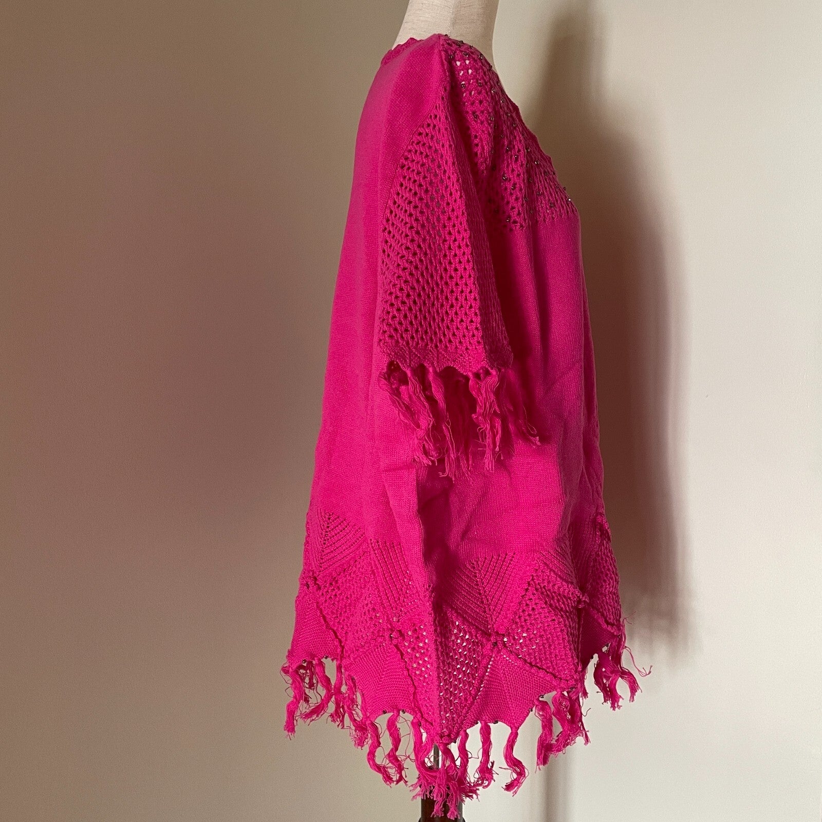 ANTTHONY MARK HANKINS ORIGINAL New % Cotton Crochet Fuchsia Sweater, Size 3X1