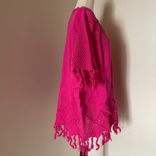 ANTTHONY MARK HANKINS ORIGINAL New % Cotton Crochet Fuchsia Sweater, Size 3X1