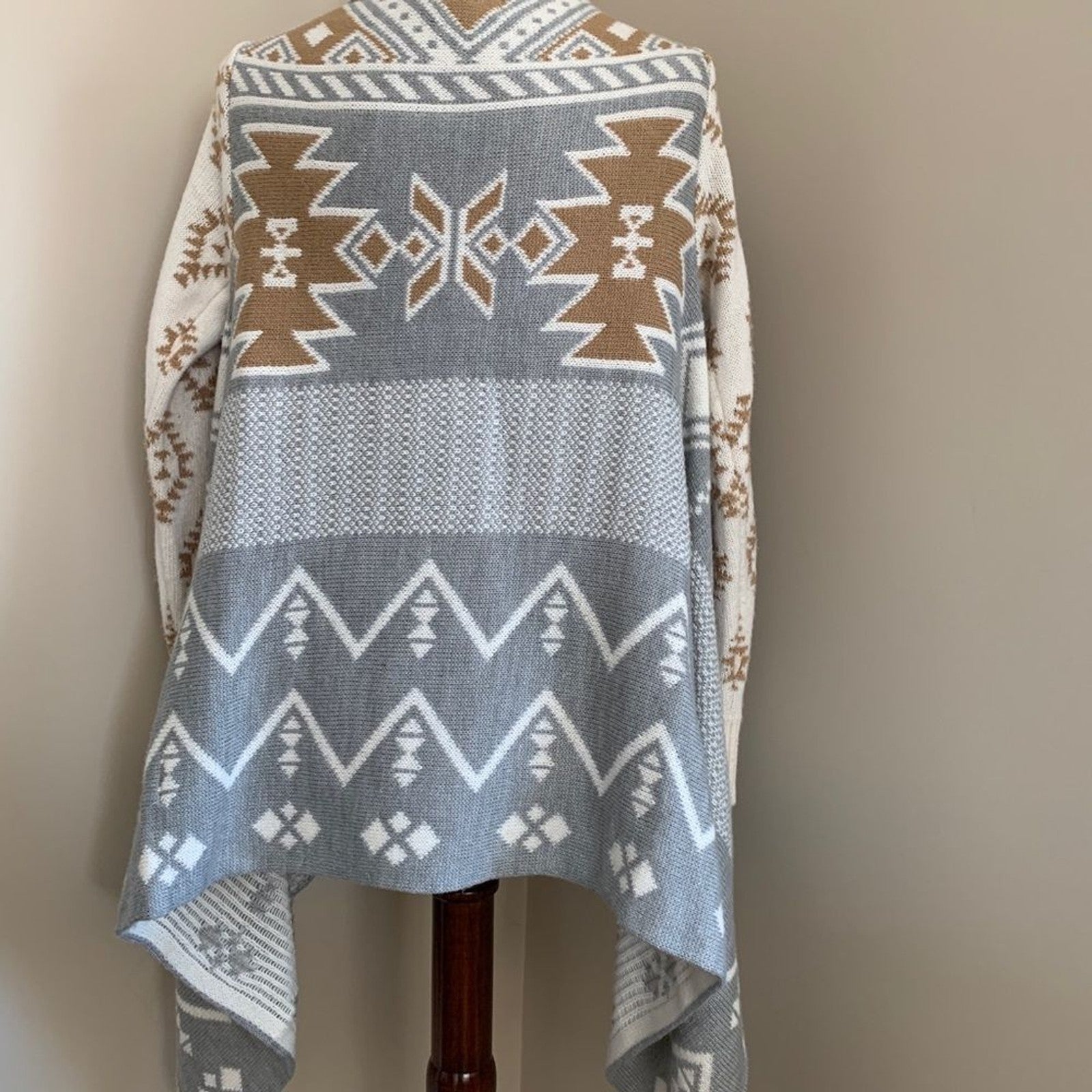 HIPPIE ROSE boho style asymmetric print sweater2