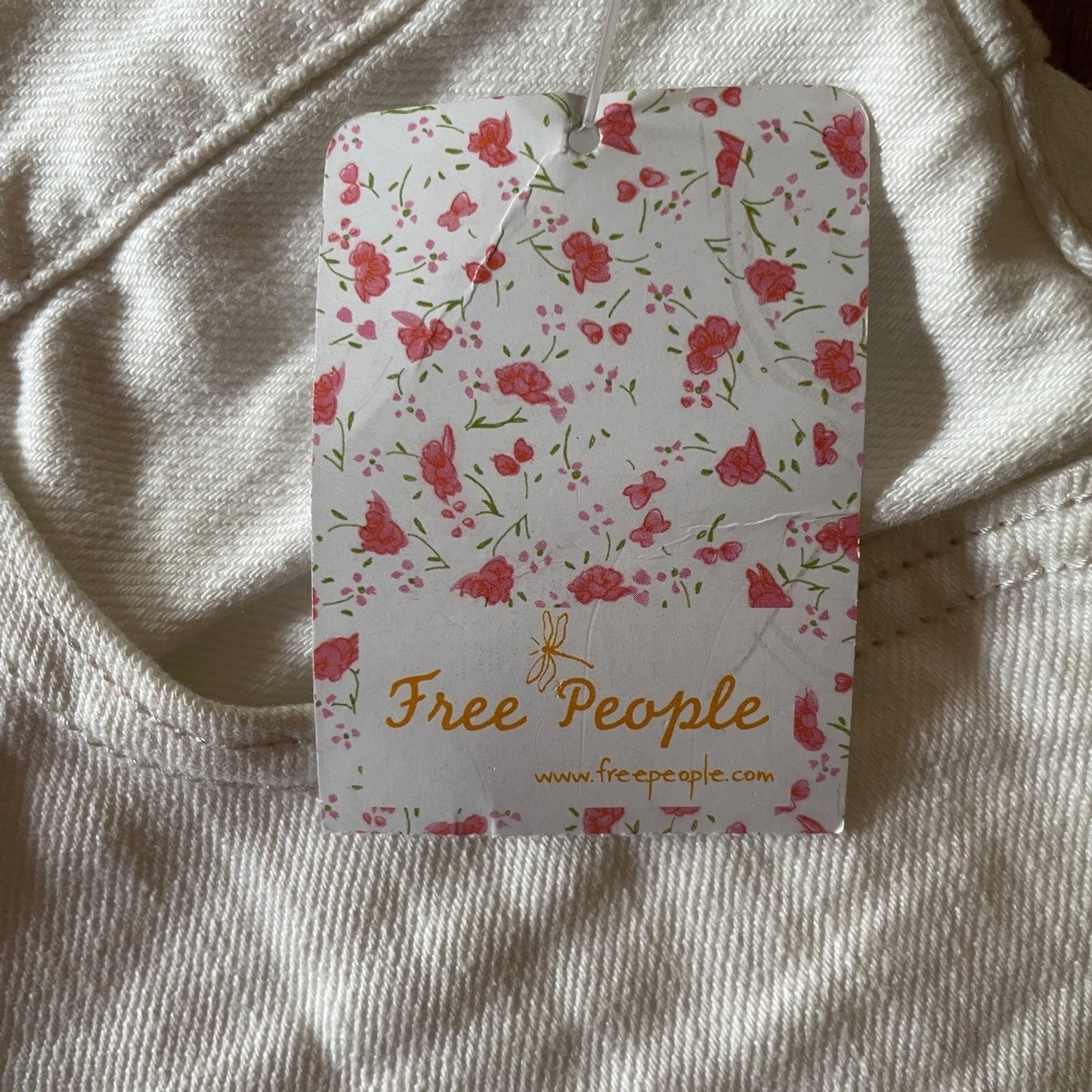 FREE PEOPLE New Off-White Jean Frayed Shorts, Size 253