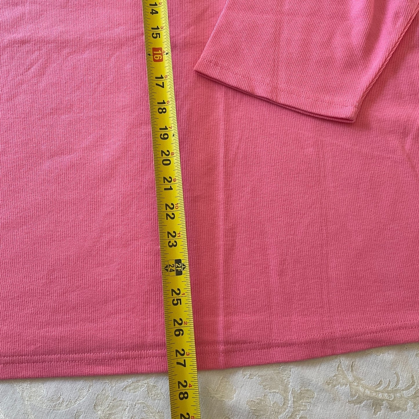 DENIM & CO New Pink 3/4 Sleeve V-Neck Sweater, Size 3X9
