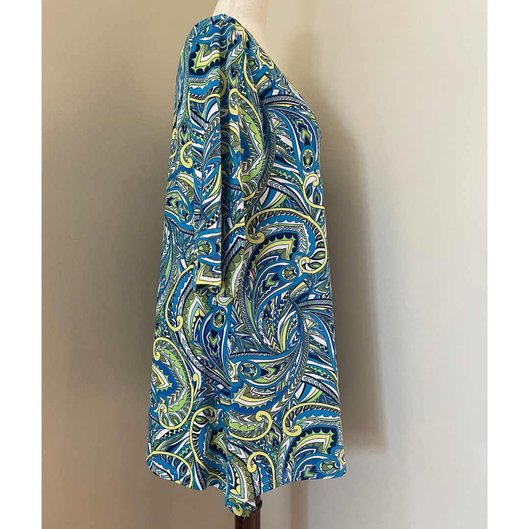 J VALDI Classy Paisley Beach Coverup, Size Small1