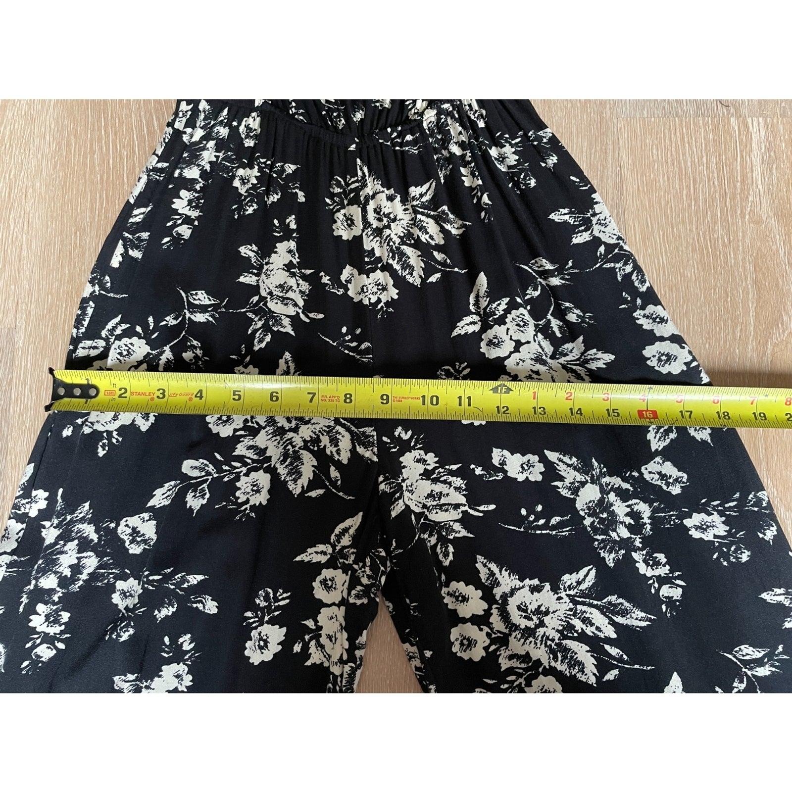 MIMI CHICA Black and White Floral Off-The-Shoulder Jumpsuit, Size XS7