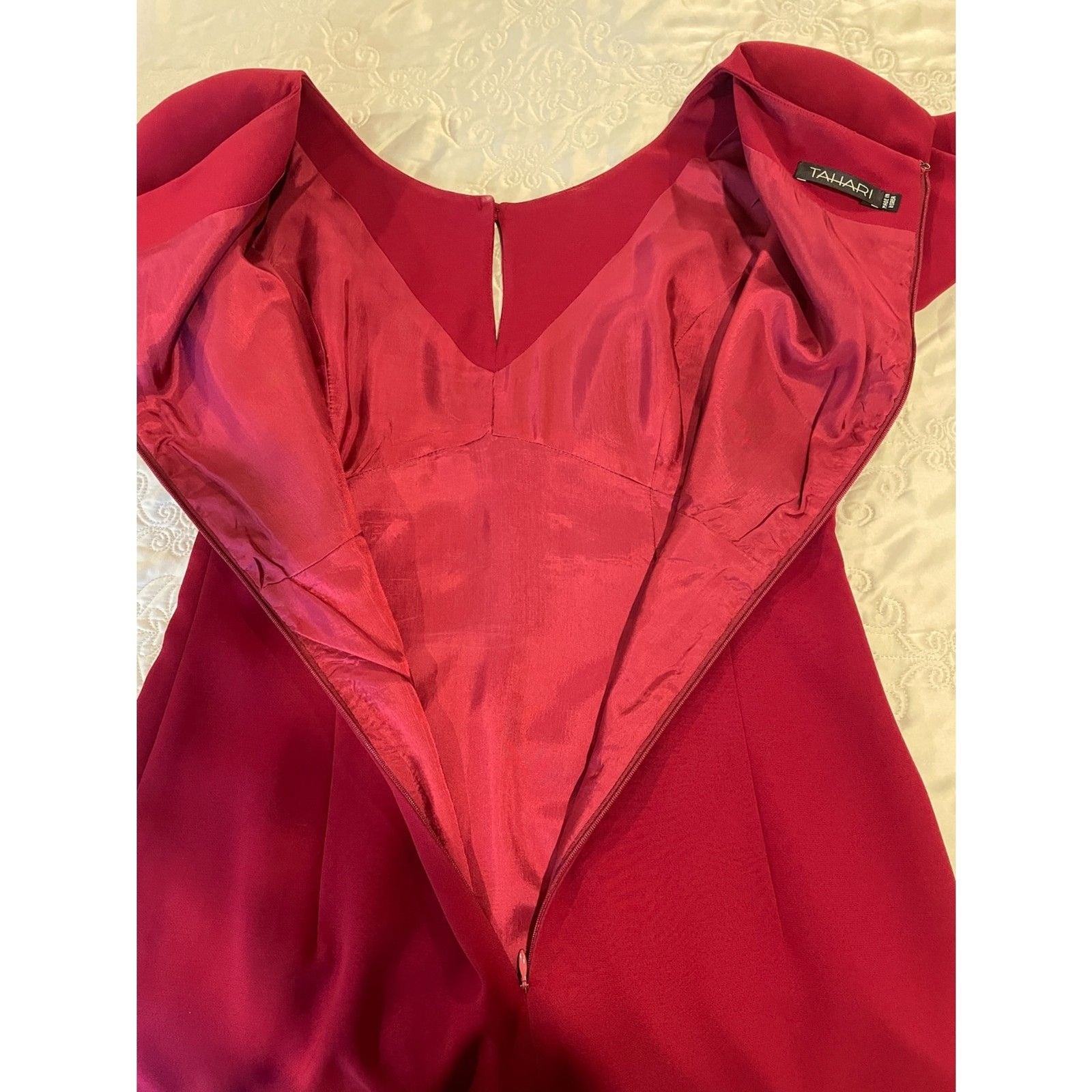 TARAHI NWOT Deep Red Long Sleeve Fitted Pencil Dress, Size 68