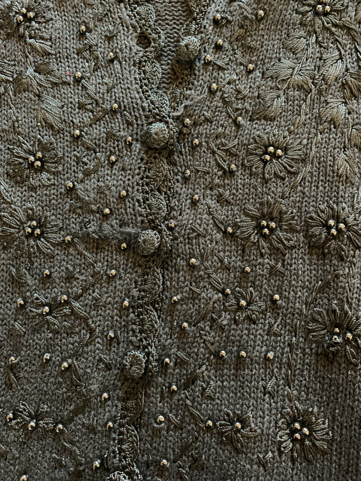CARLY ST CLAIRE Vintage Black Beaded Cardigan4