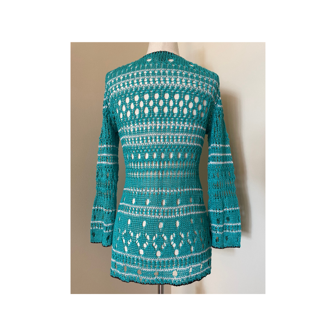 TOMMY BAHAMA  Linen Crochet Long Sleeve Coverup2
