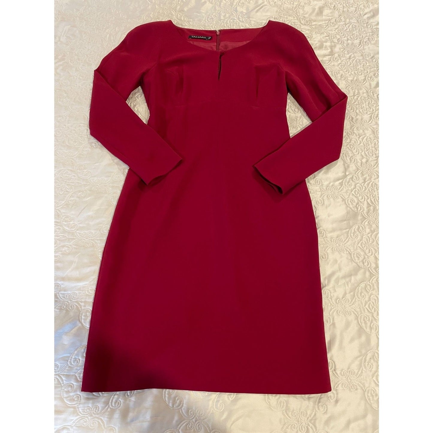 TARAHI NWOT Deep Red Long Sleeve Fitted Pencil Dress, Size 65
