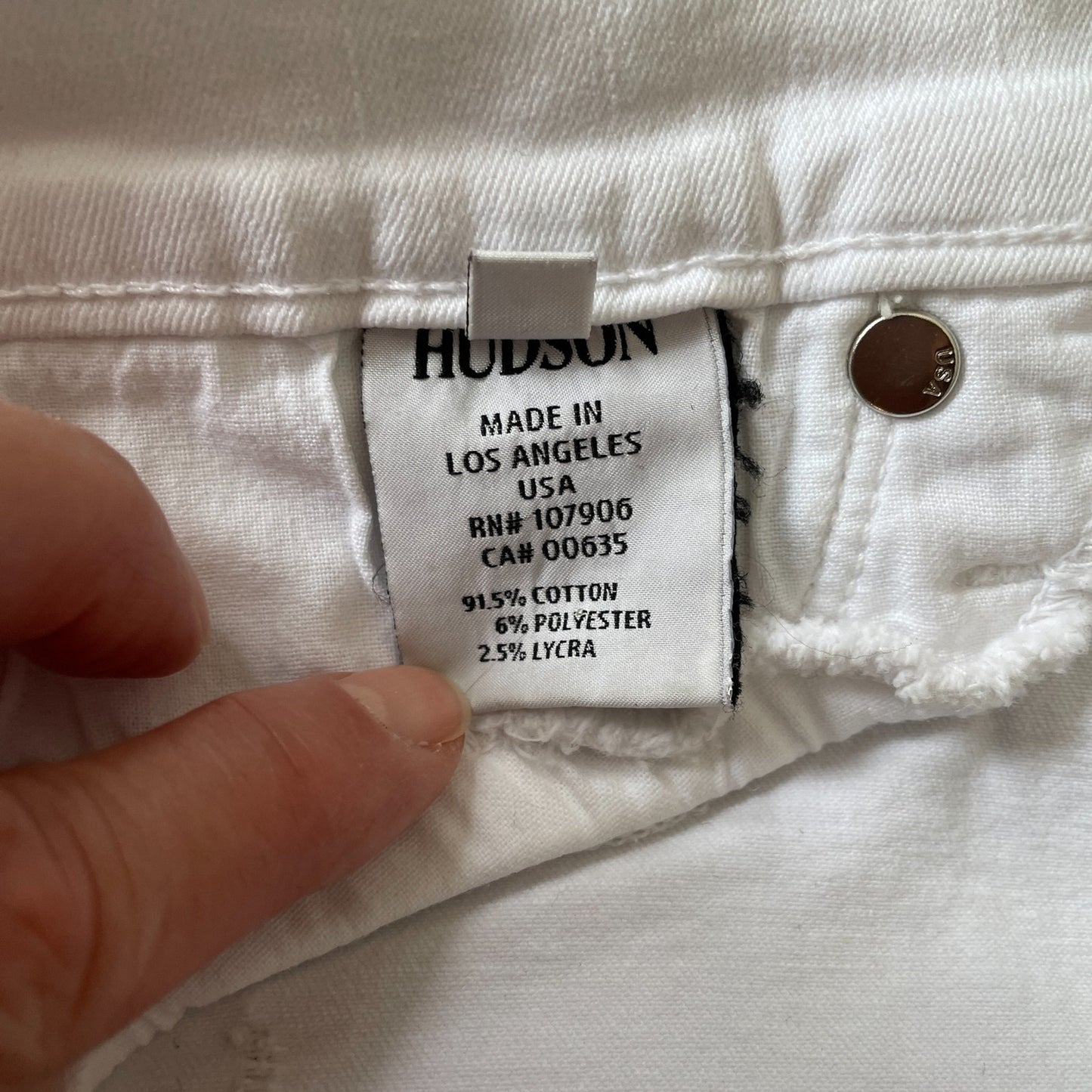 HUDSON Women's Barbara High Waist White Super Skinny Jeans, Size 265