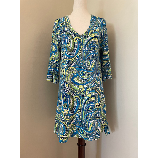 J VALDI Classy Paisley Beach Coverup, Size Small0