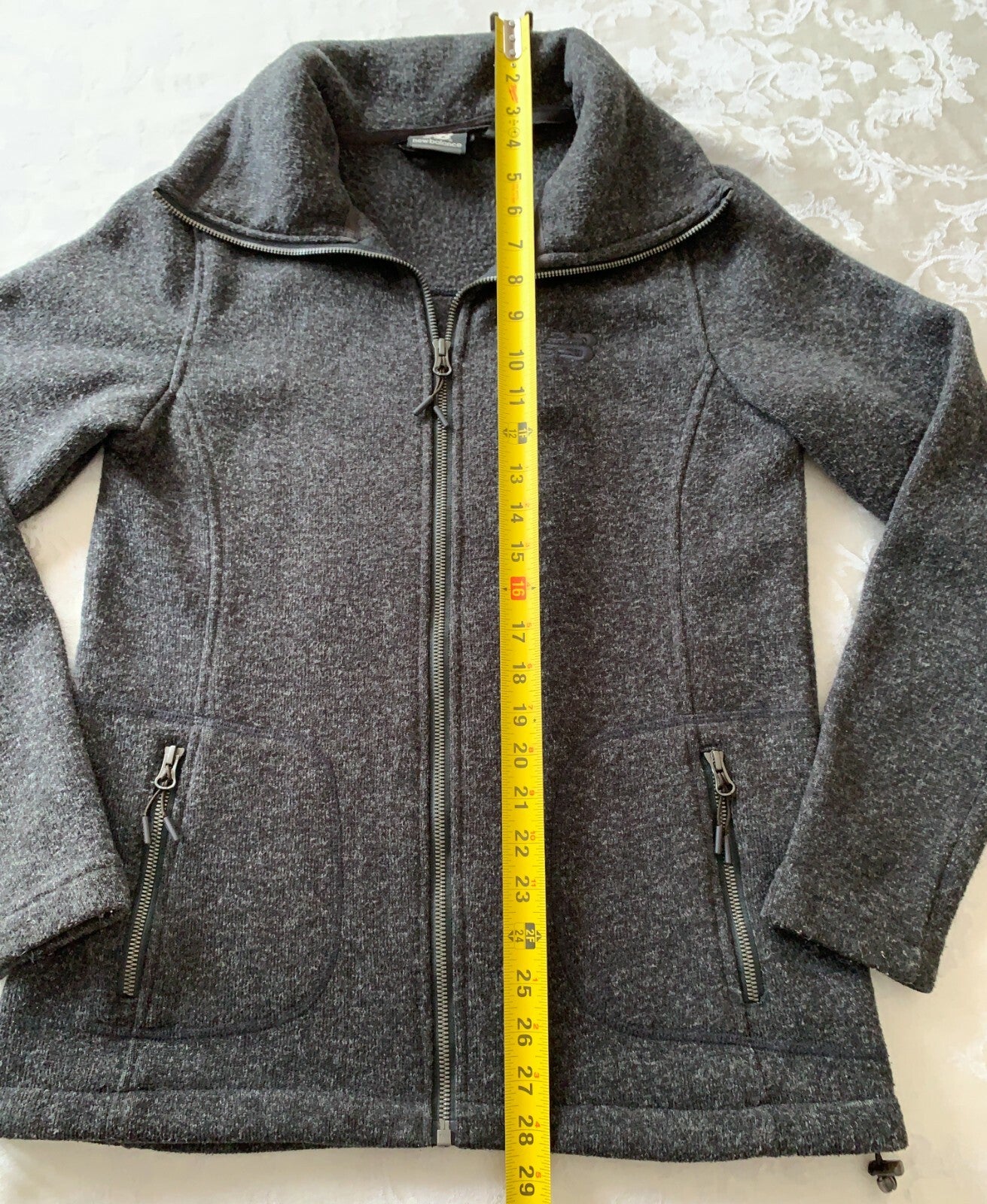 NEW BALANCE Women's Sweater Fleece Full Zip Gray Jacket, Medium9