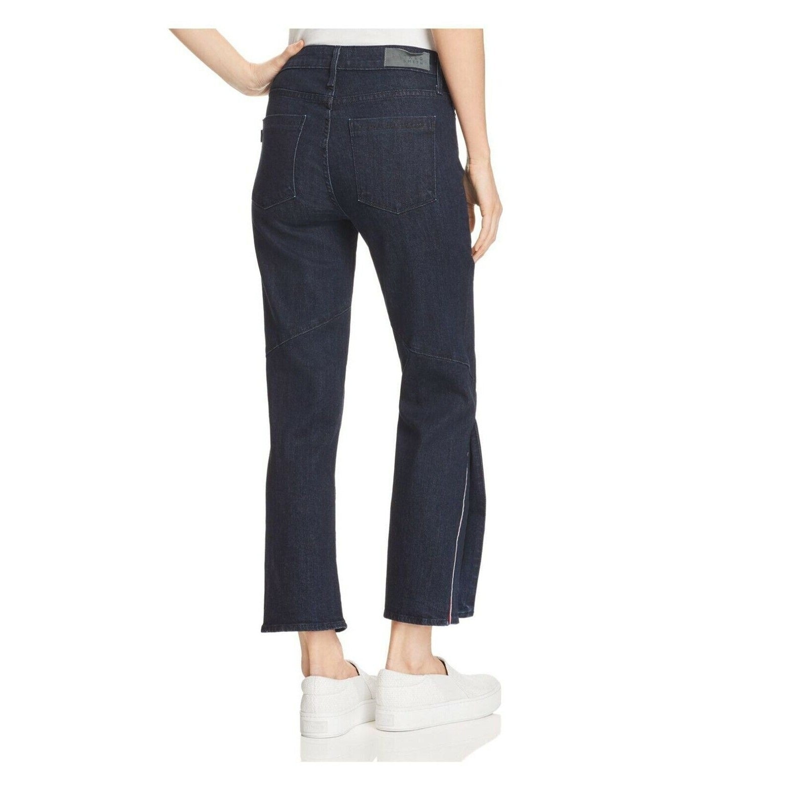PARKER SMITH New Peek-a-Boo Red, White, Blue Stripe, Dark Blue Jeans, Size 294