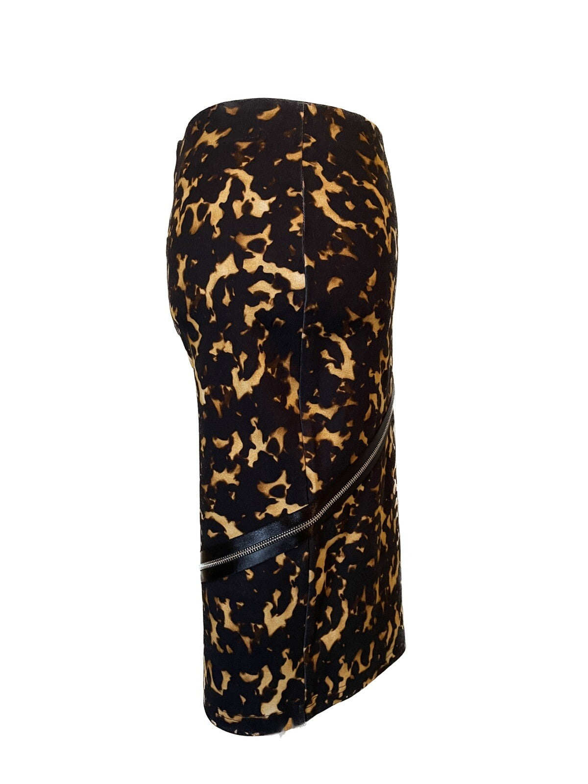 McQ ALEXANDER McQUEEN Stretch Leopard Print Pencil Skirt with Zip Detail, Size M7