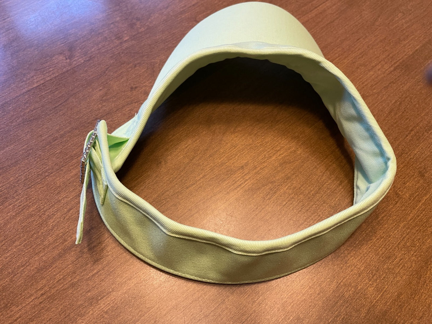 SUSAN GRAVER New Adorable Mint Green % Cotton Sun Visor with bling buckle2