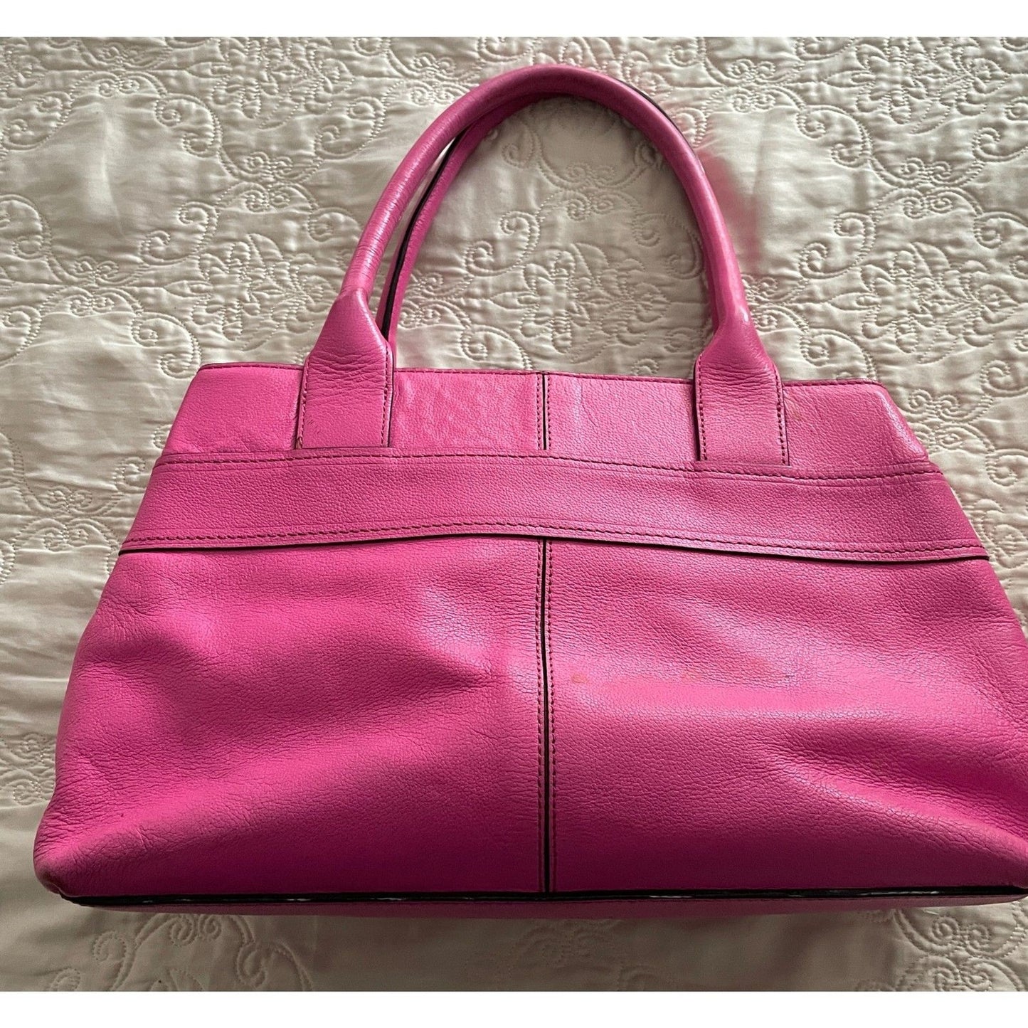 KATE SPADE New York Geniun Leather Pink Fuchsia Bow Satchel Handbag1