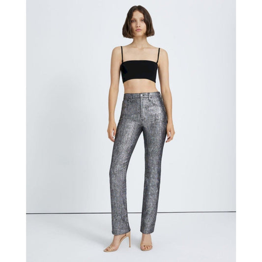 7 FOR ALL MANKIND NWT Metallic Foil Easy Slim Fit Jeans, Size 250