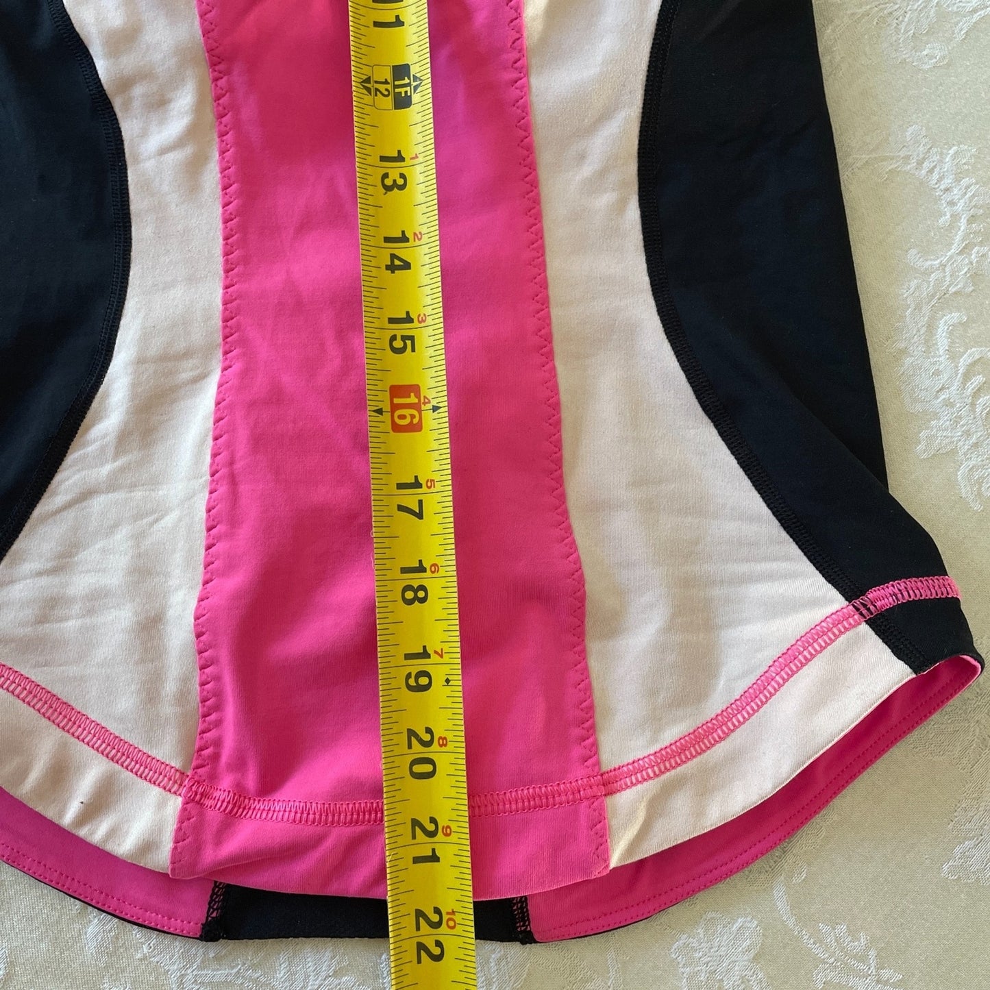 LULULEMON Cardio Kick Tank Pink, Black, White Top with Running Racerback, Size 27