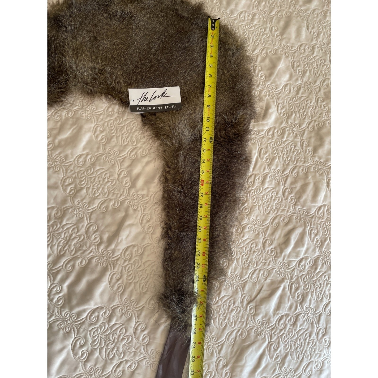RANDOLPH DUKE Faux Fur Removable Stole Collar, Brown & Cream11
