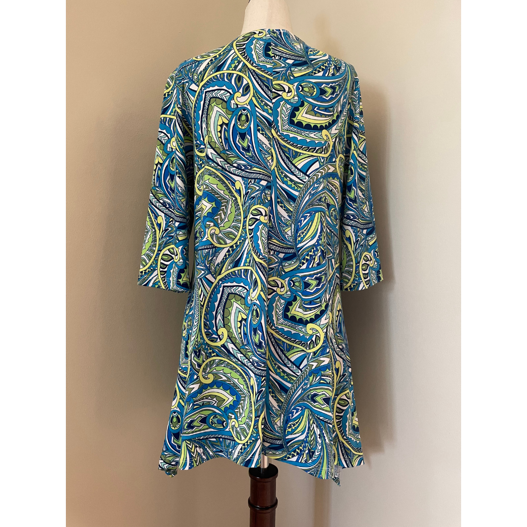 J VALDI Classy Paisley Beach Coverup, Size Small2