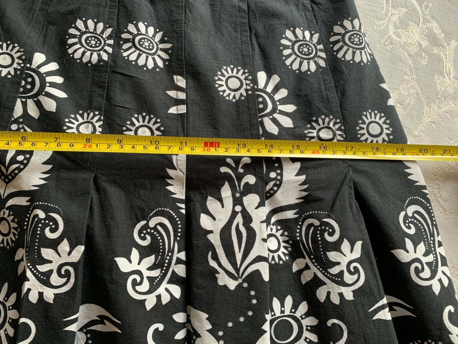 TRIBAL Black & White Cotton Pleated Skirt7