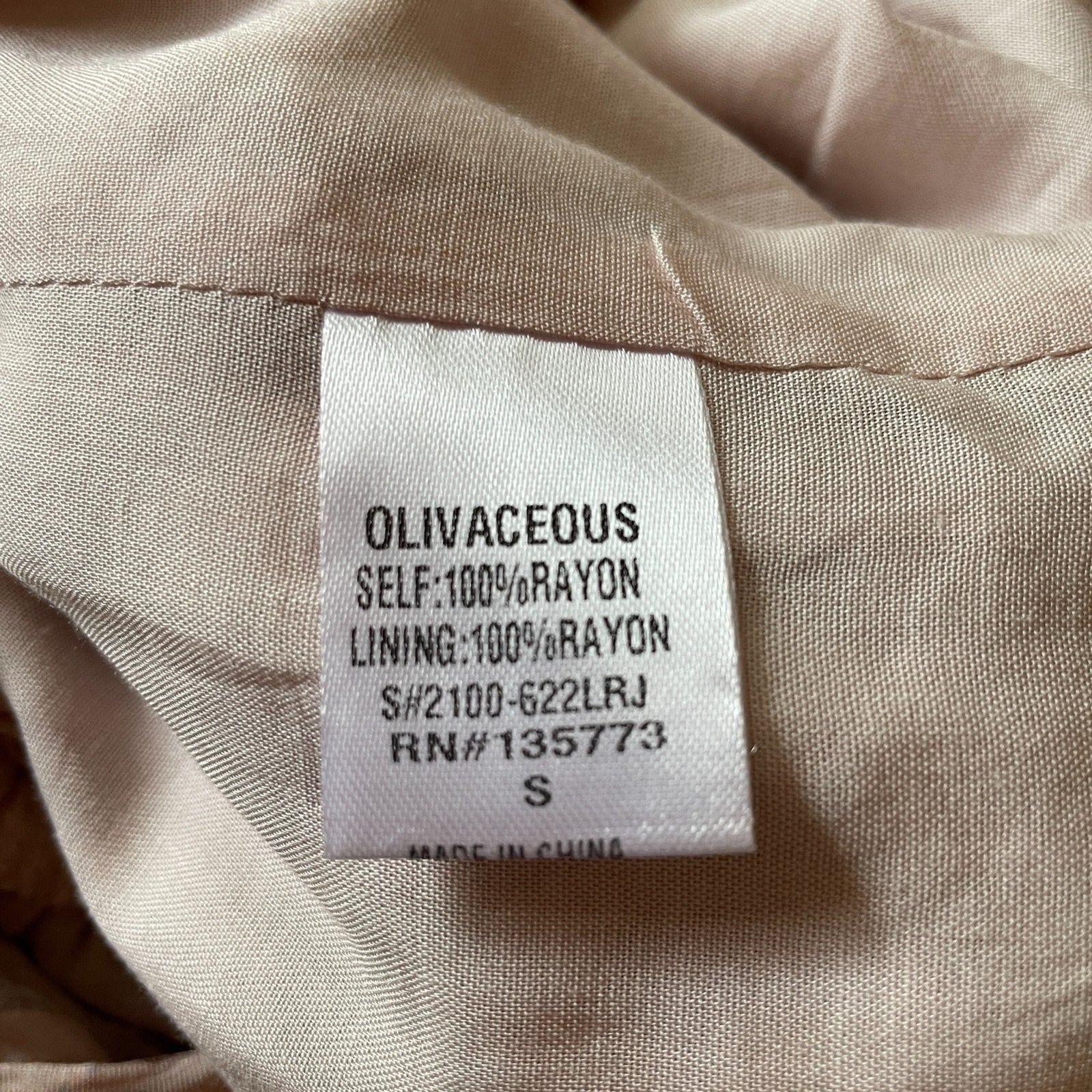 OLIVACEOUS New Peach Floral Rayon Romper with Ruffles, Size S6
