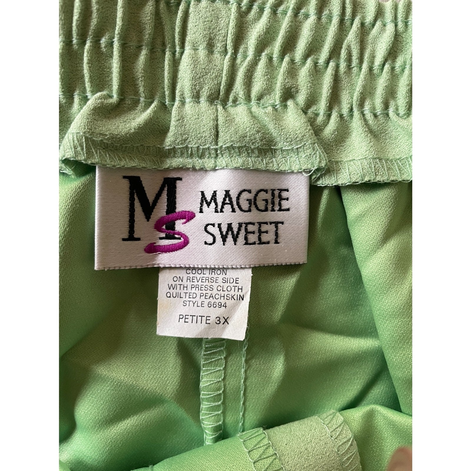 MAGGIE SWEET New Mint Green Velveteen Elastic Waist Pants, Size 3X Petite4