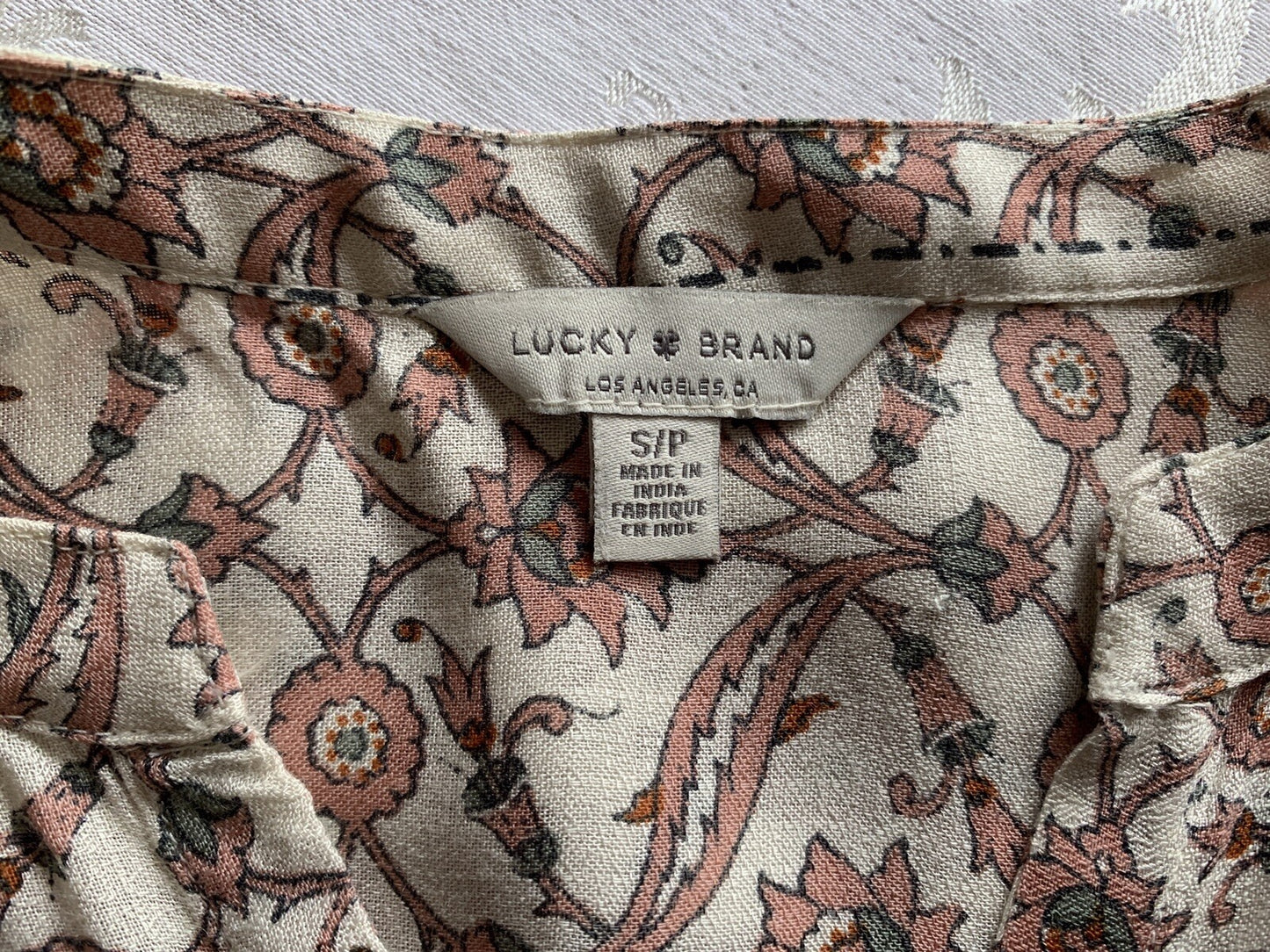 LUCKY BRAND Peasant Print Pullover Blouse1