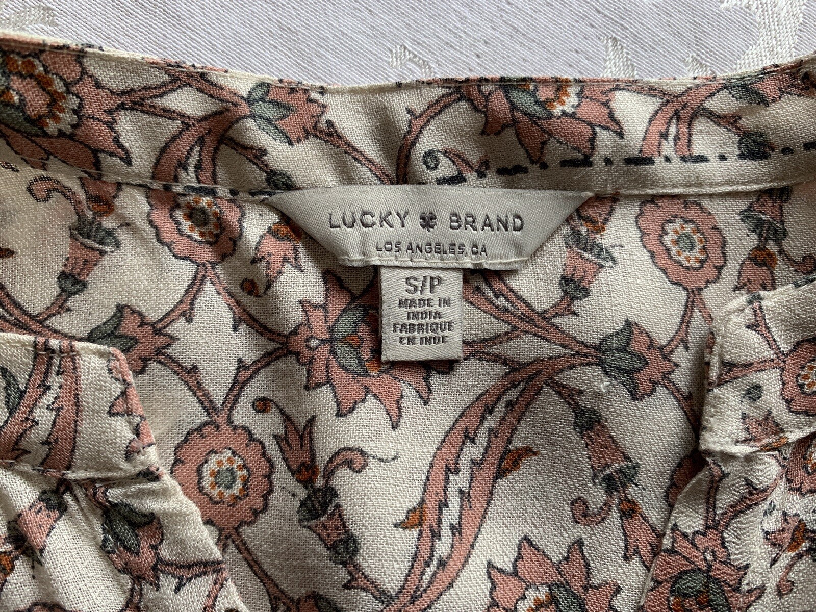 LUCKY BRAND Peasant Print Pullover Blouse1