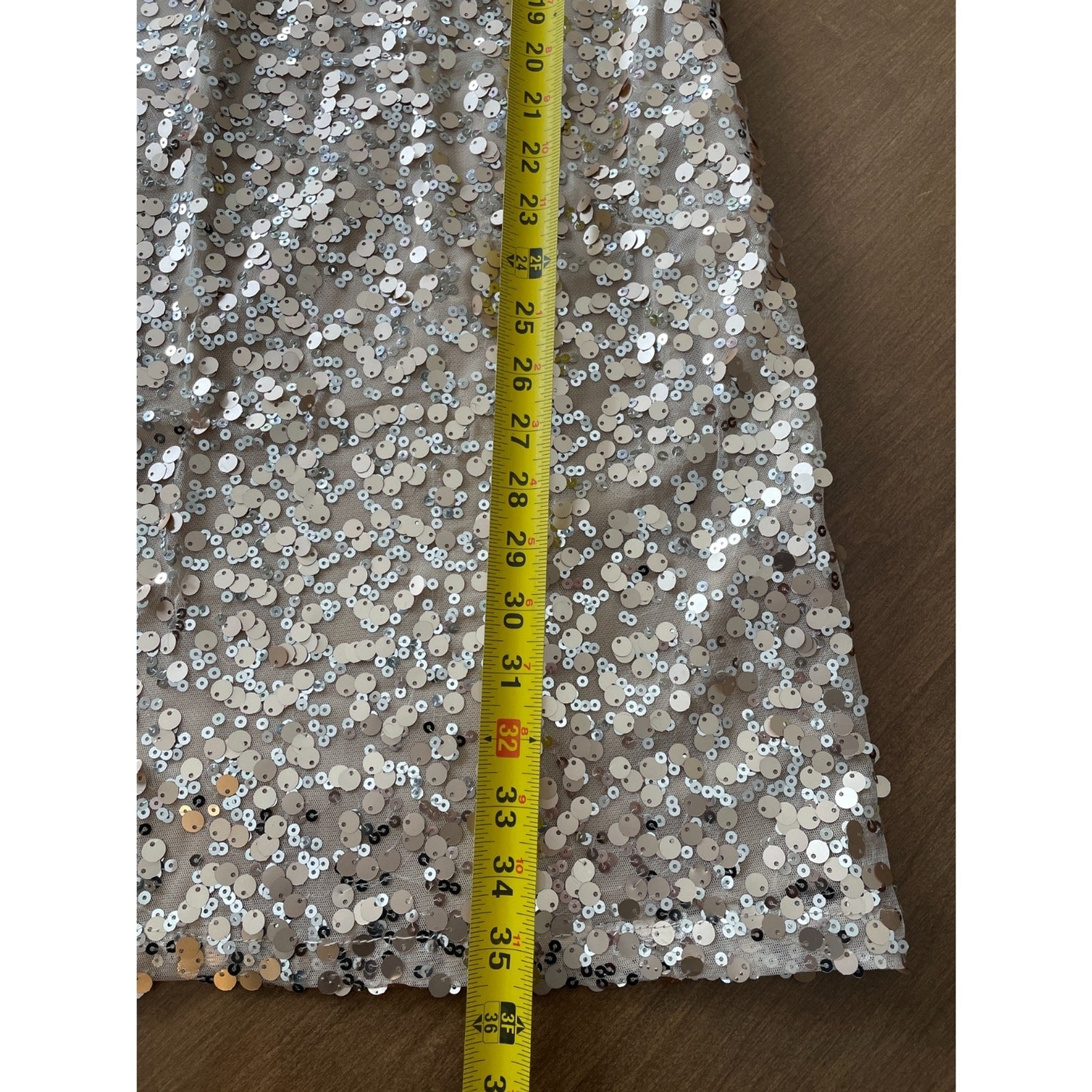 OLEG CASSINI Gold Sequin Tank Mini Dress, Size 68