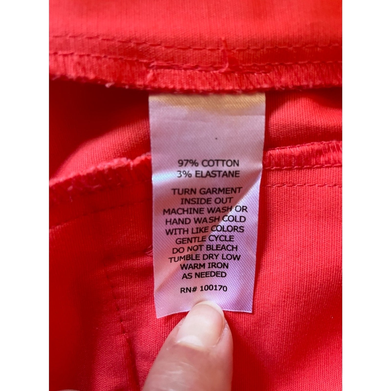 JONES NEW YORK JONES & CO Straight Leg Red Cotton Pants, Size 43