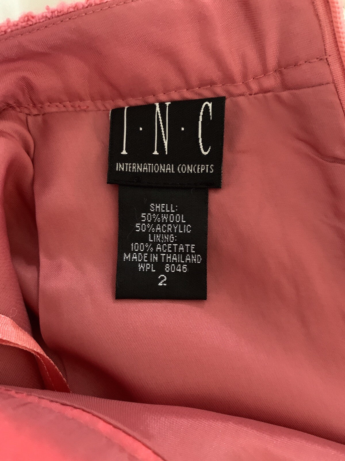 INC International Concepts Coral Pleated Fully Lined Skirt, Size 25