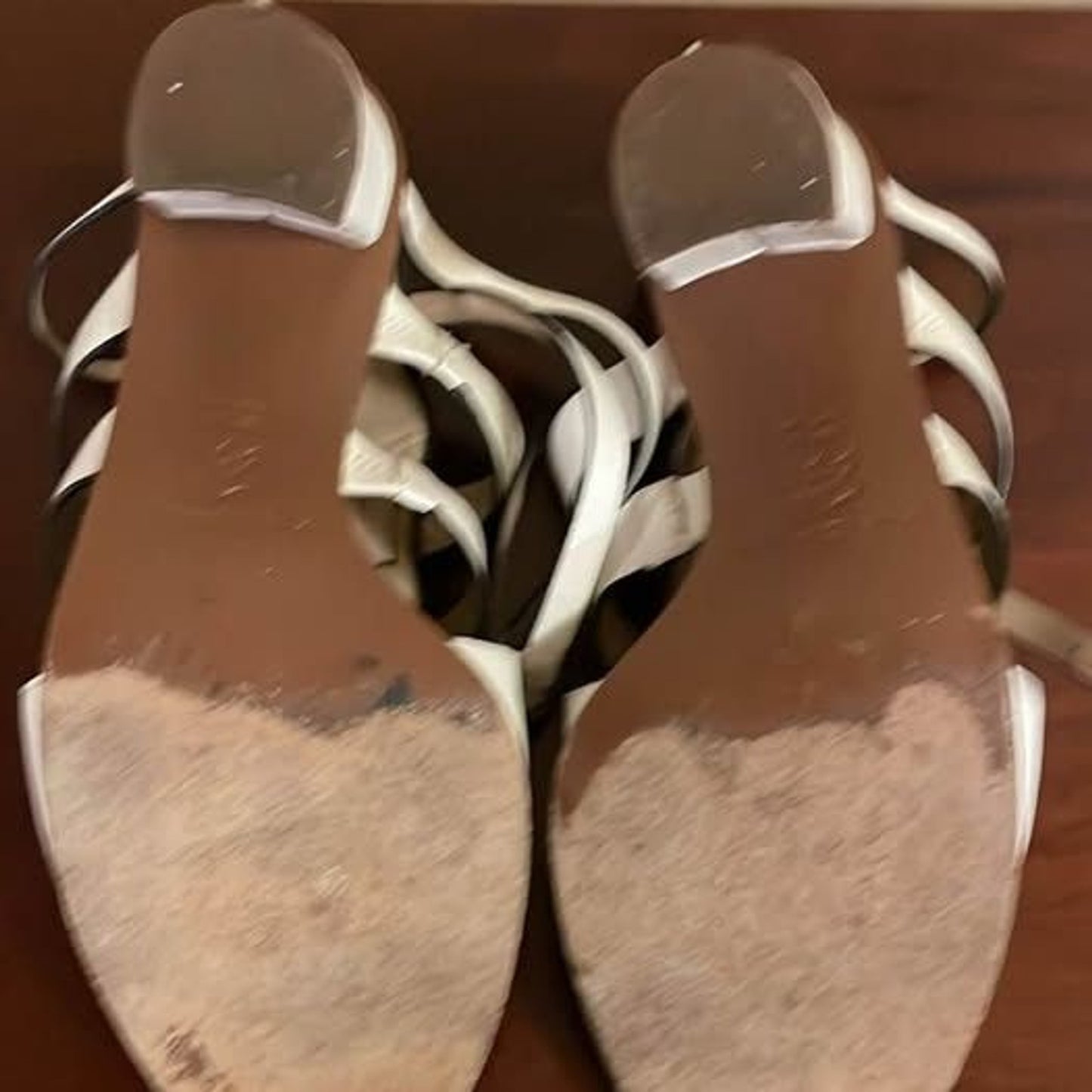 Via Spiga winter white leather open toe strap shoes, Size 83