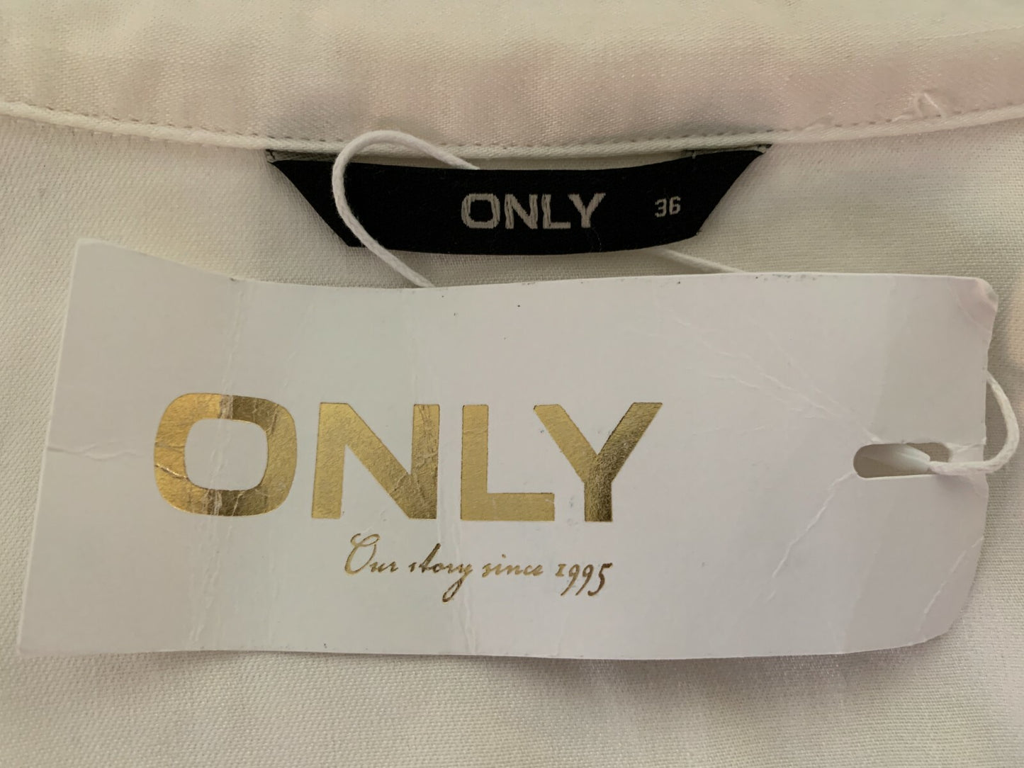 ONLY Cloud Dancer Cream Long Sleeve Top, Sz 364