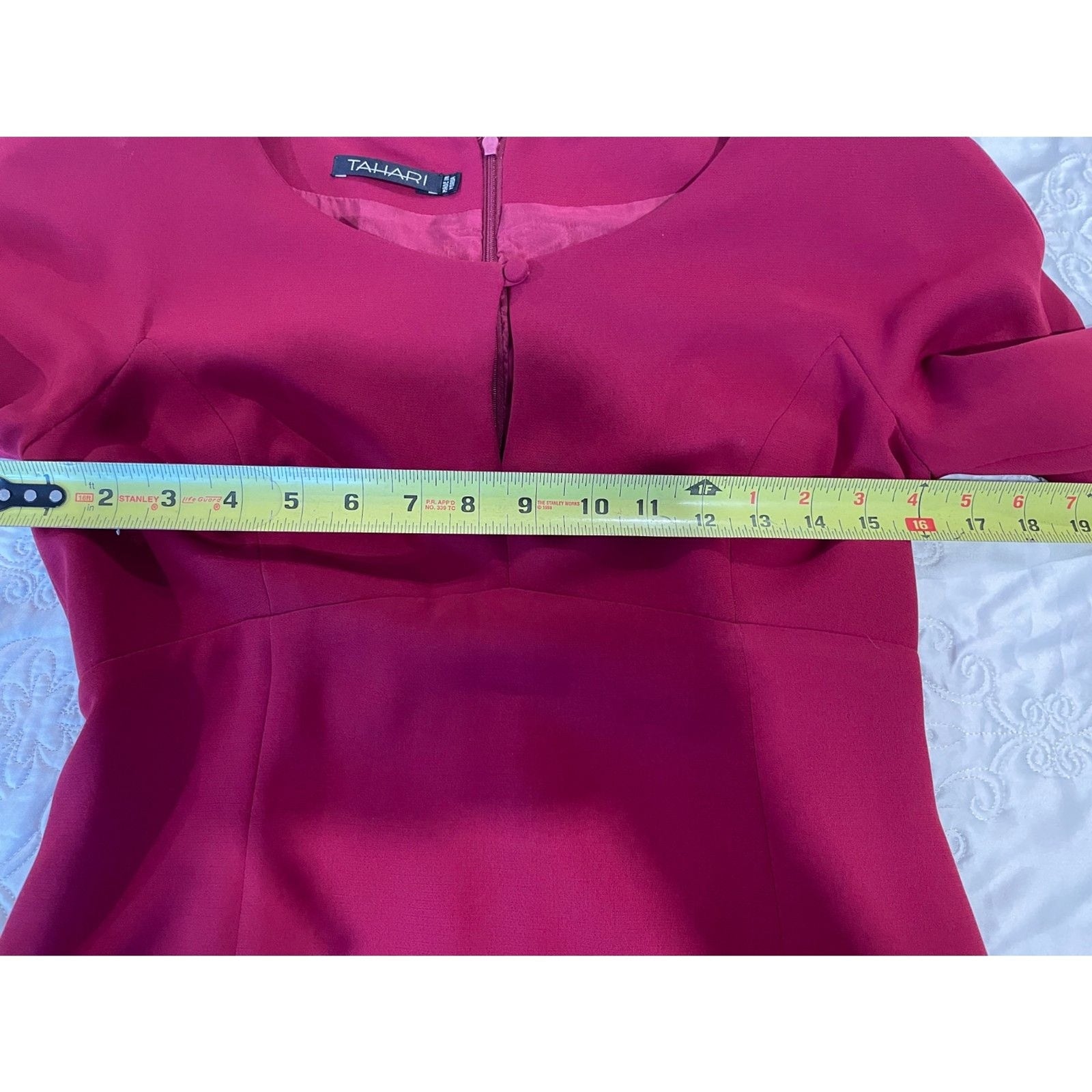 TARAHI NWOT Deep Red Long Sleeve Fitted Pencil Dress, Size 612