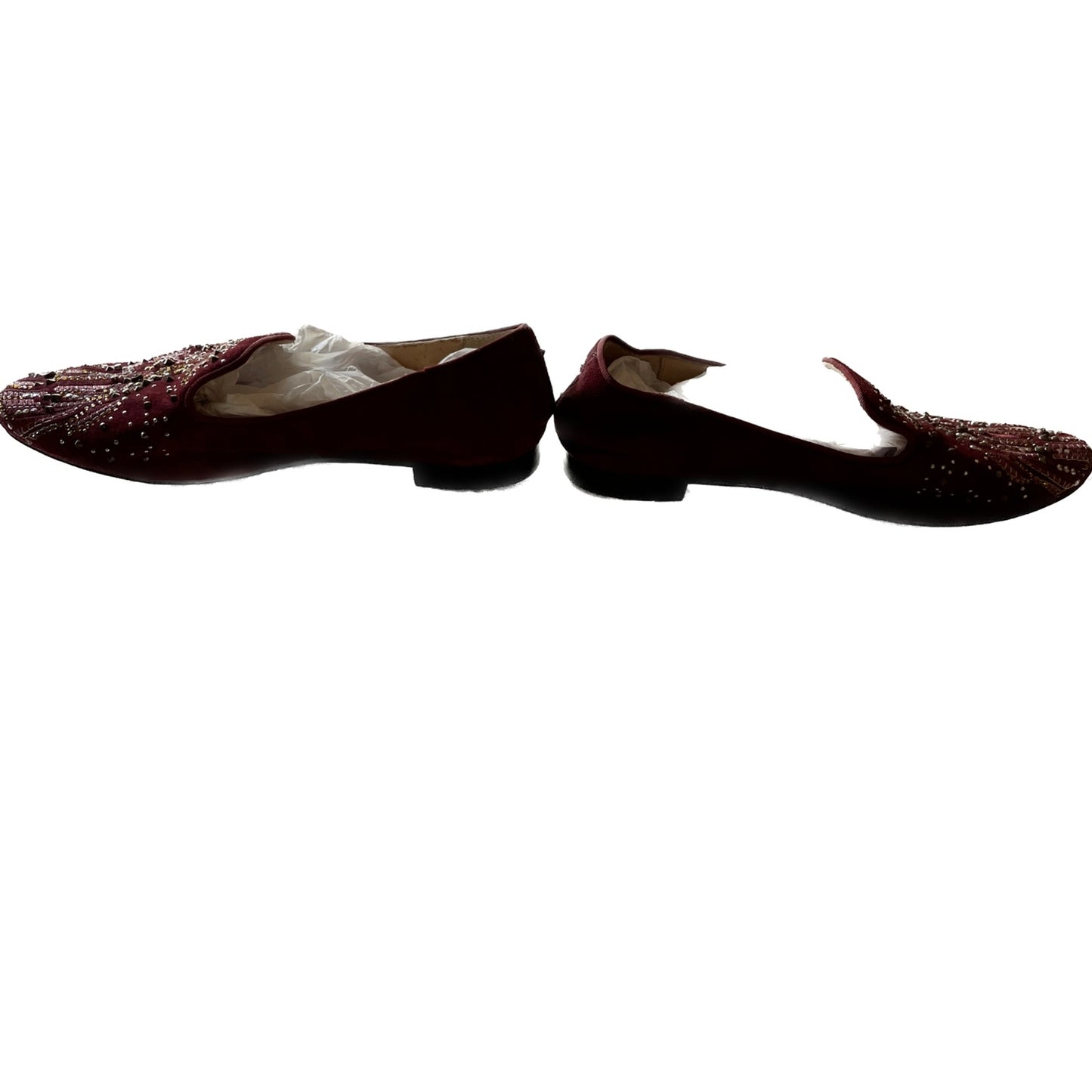 SAM EDELMAN New Burgundy Wine Suede Sequin Flats, Size 64