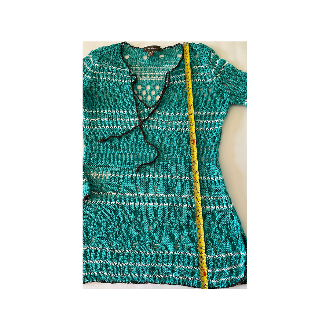 TOMMY BAHAMA  Linen Crochet Long Sleeve Coverup3