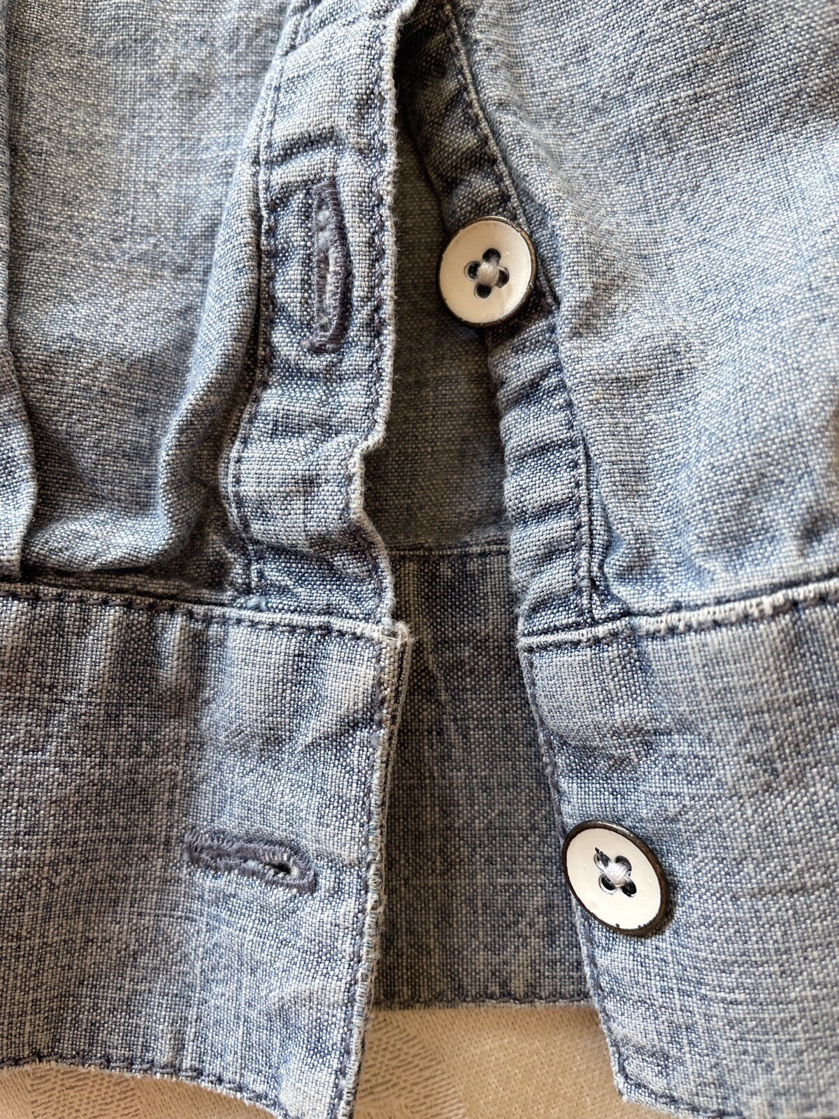J. Jill Denim 100% Cotton Chambray Blue Button Down Shirt, XS4