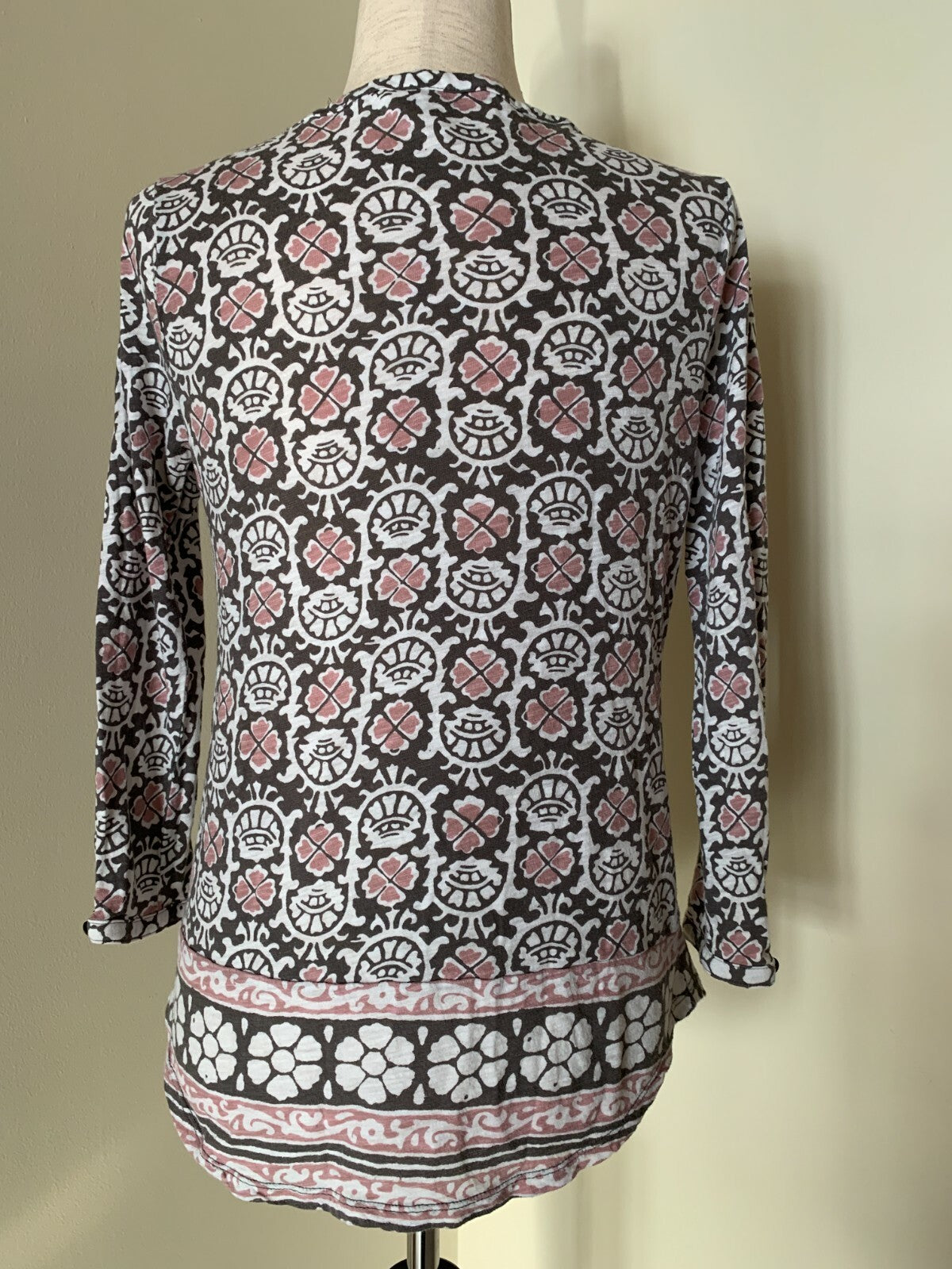 LUCKY BRAND Henley Boho Long Sleeve Print Jersey, Small1