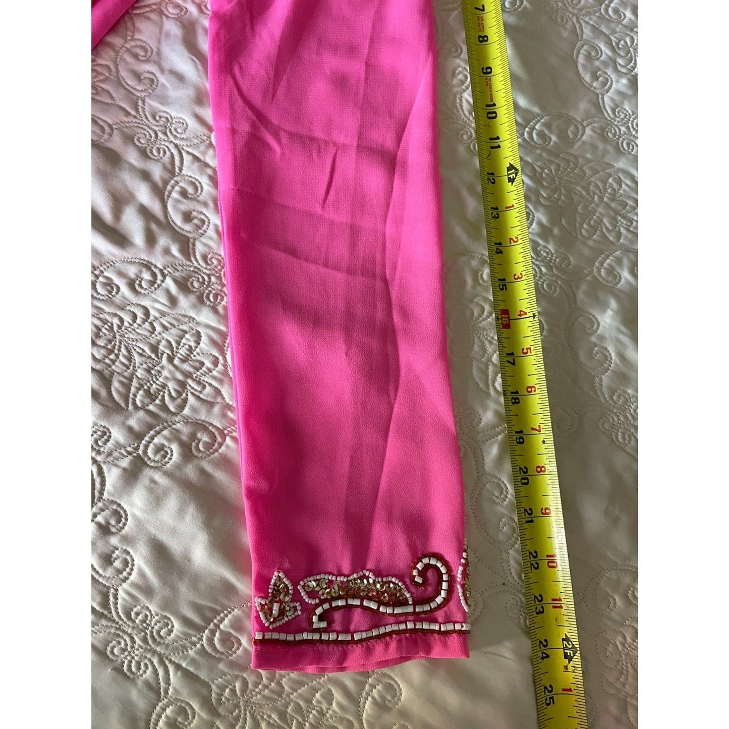 MIX NOUVEAU Pink Beaded Sheer Cover-Up, Size Small10
