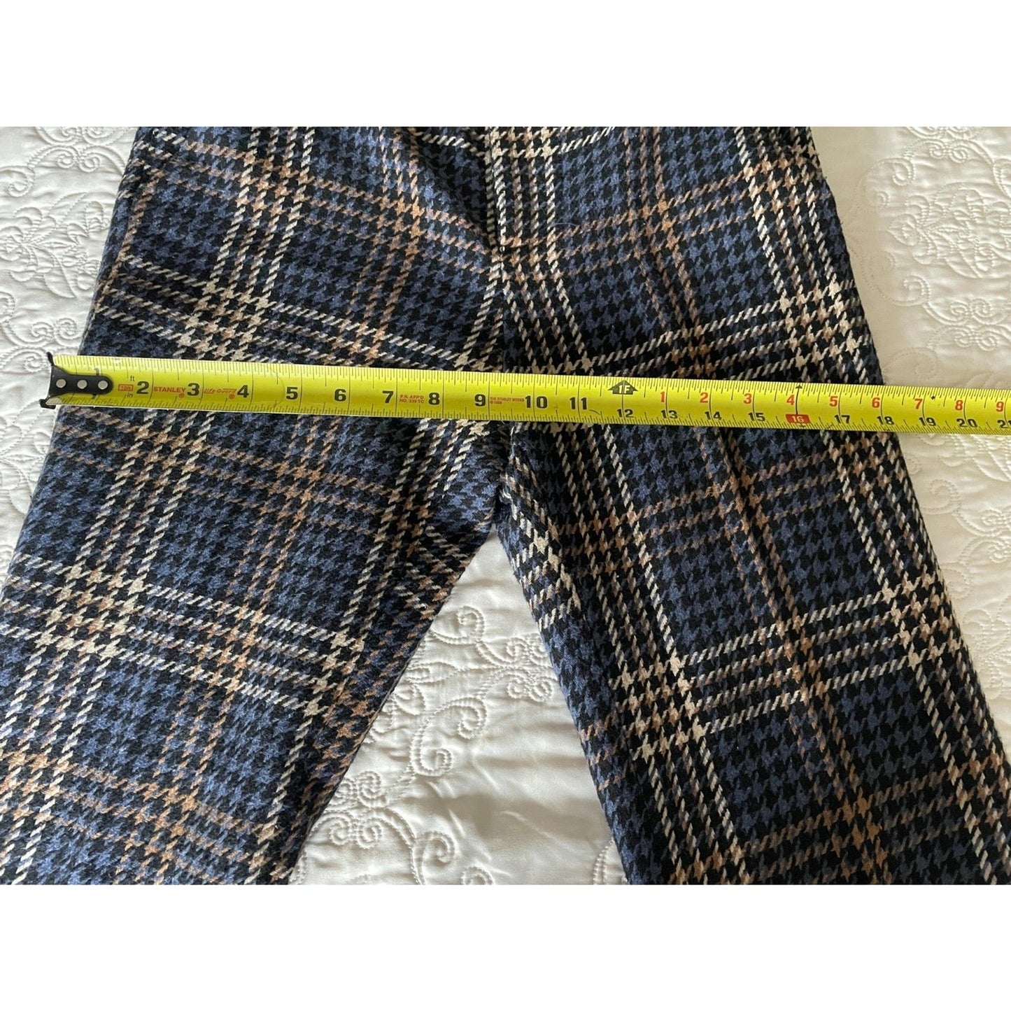 BOSTON PROPER NWOT Navy Multi Plaid Trouser Pants, Size 212