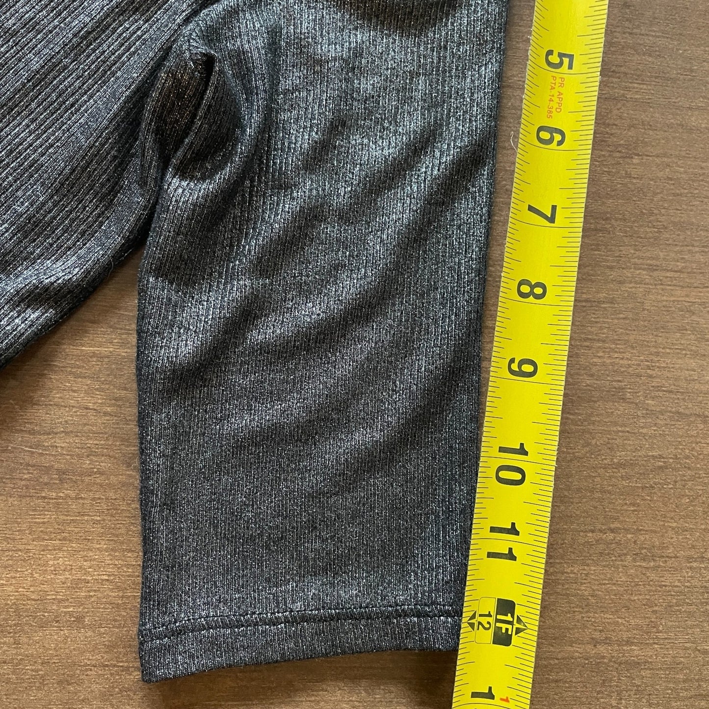 LOLA & SOPHIE New Gunmetal Metallic Pullover Sweater, 3/4 Sleeves, Size S9